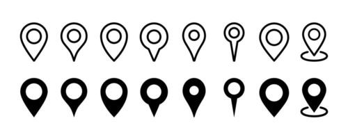 Location pin icon set. Location map pin icons set. Map marker collection. Map pin place marker. Map marker pointer icon. GPS location symbol vector