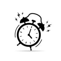Alarm ringing icon illustration. Alarm clock ringing icon. Alarm clock bells sound isolated on white background vector