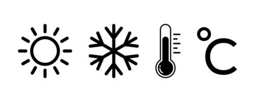 Weather and Temperature icon set illustration vector
