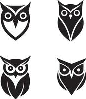 Set of owl face vector