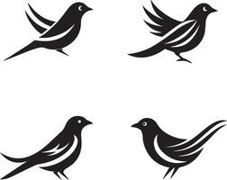 Set of birds isolated on white vector