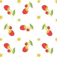 Seamless pattern with strawberry. illustration. Ideal for printing onto fabric and paper or scrap booking. vector