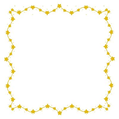Shining Gold Star Border Frame with Curving Lines