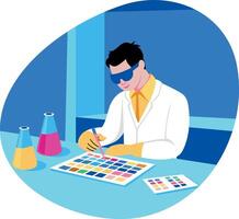 A style illustration of a lab scientist vector
