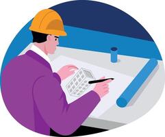 A professional engineer doing skyscraper designing vector