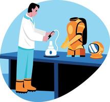 A flat style illustration of an astronautical engineer vector