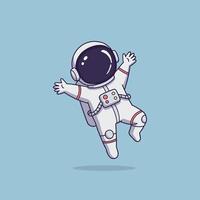 An astronaut in space suit is floating in the air vector