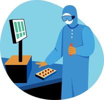 A flat style illustration showing microchip development vector