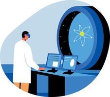 A flat style illustration of a nuclear engineer vector