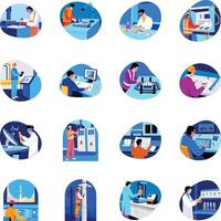 Set of Flat Style Expert Workers Illustrations vector