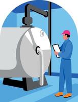 A flat style illustration of a boiler supervisor vector