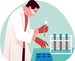 A flat style illustration of a labs scientist vector