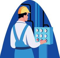 A flat style illustration of a pipeline engineer vector