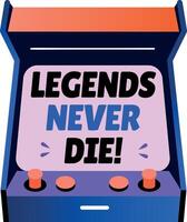 Flat sticker showing arcade game machine vector
