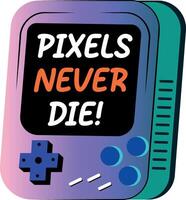 Flat sticker showing a retro game device vector