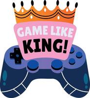 Flat sticker showing crown gamepad controllers vector