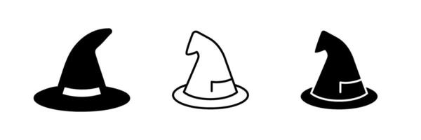 Witch Hat Halloween Icon set vector