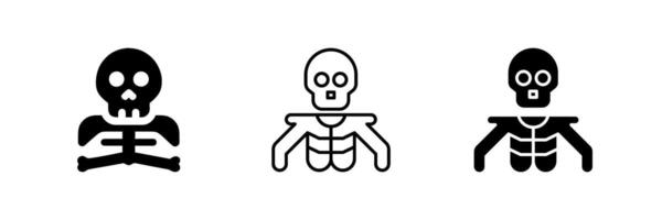 Minimalist Skeleton Icon set vector