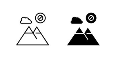 Pollution-Free Mountain Line and Glyph Icon Collection vector