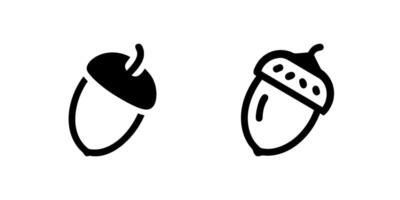acorn icons for nature, autumn, or environmental themes. Scalable and editable for logos, illustrations, or education. vector