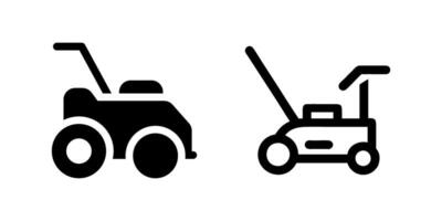 lawn mower icons for gardening or landscaping projects. Scalable and editable for posters manuals or outdoor designs. vector