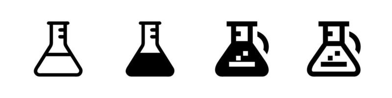 Science Beaker Experiment Icon set vector