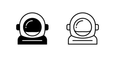 A modern icon set showcasing astronaut helmets, suitable for space exploration and sci-fi designs. vector
