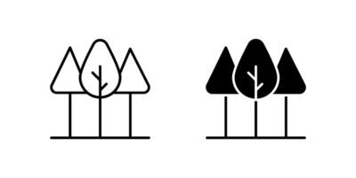 Forest Line and Glyph Icon Collection vector