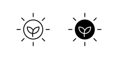 Environmentally Friendly Sun Line and Glyph Icon Set vector