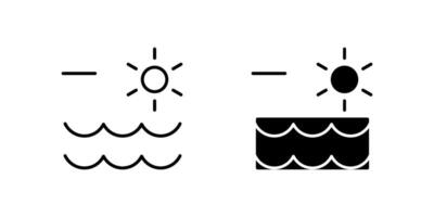 Clean Ocean Line and Glyph Icon Set vector