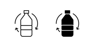 Recycled Bottle Line and Glyph Icon Collection vector