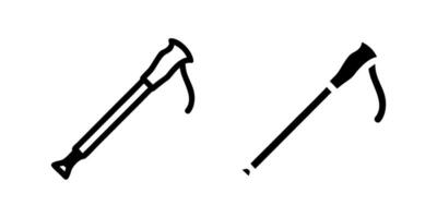 A simple icon set representing hiking sticks, suitable for outdoor, adventure, and hiking projects. vector