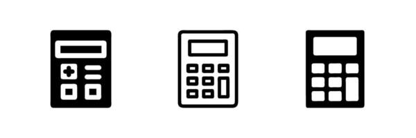 Minimalist black and white calculator icons for finance, education, or tech projects. Scalable and editable for UI design or infographics. vector