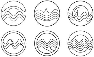 Abstract Line Art Wave Designs vector