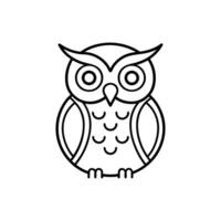 an owl is shown in a line drawing vector