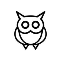 an owl icon in a line drawing vector