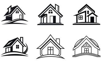 simple House Icon Set design vector