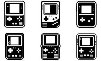 Black Retro Handheld Game Console design vector