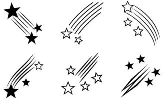 Black comet and shooting star vector