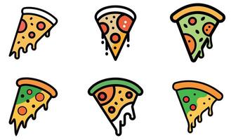 Pizza Slice Icon Set design vector