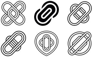 Linked Shape Icons set design vector