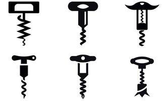 Wine Corkscrew Icons design vector