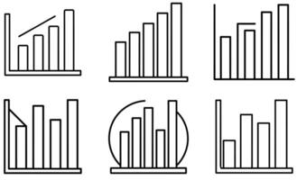 Black Bar Chart Icons set vector