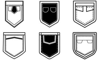 Jeans Pocket Icon Set design vector
