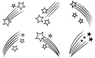 comet and shooting star illustrations vector