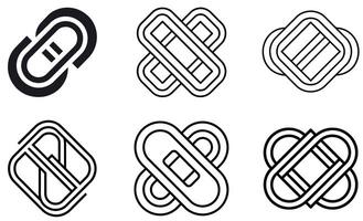 Linked Shape Icons vector