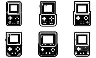 Black Retro Handheld Game Console vector