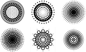 circular designs with halftone vector