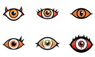 Colorful Eye icon set Designs vector