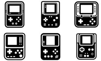 Retro Handheld Game Console Icons vector